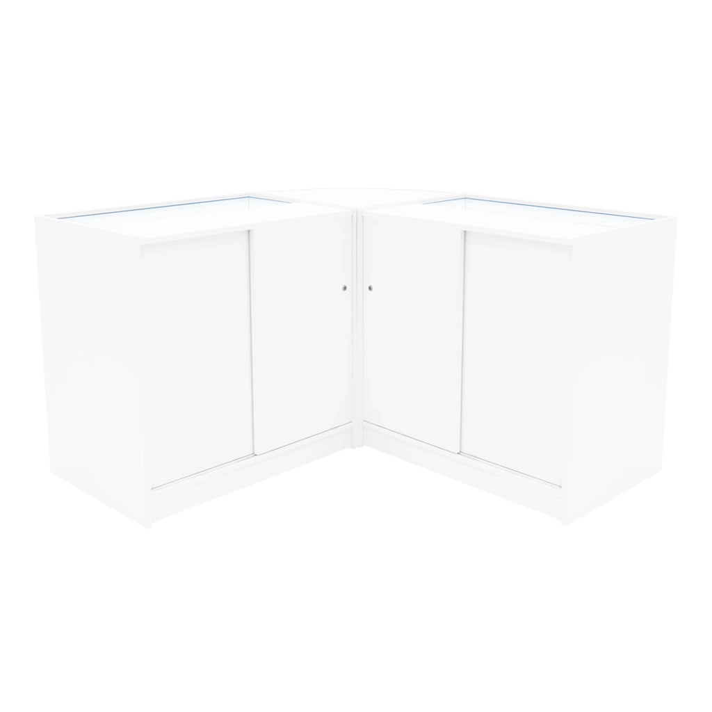 Set Banconi Bianco Selene LED C900 CM60 con Serratura e Vetrina Espositiva