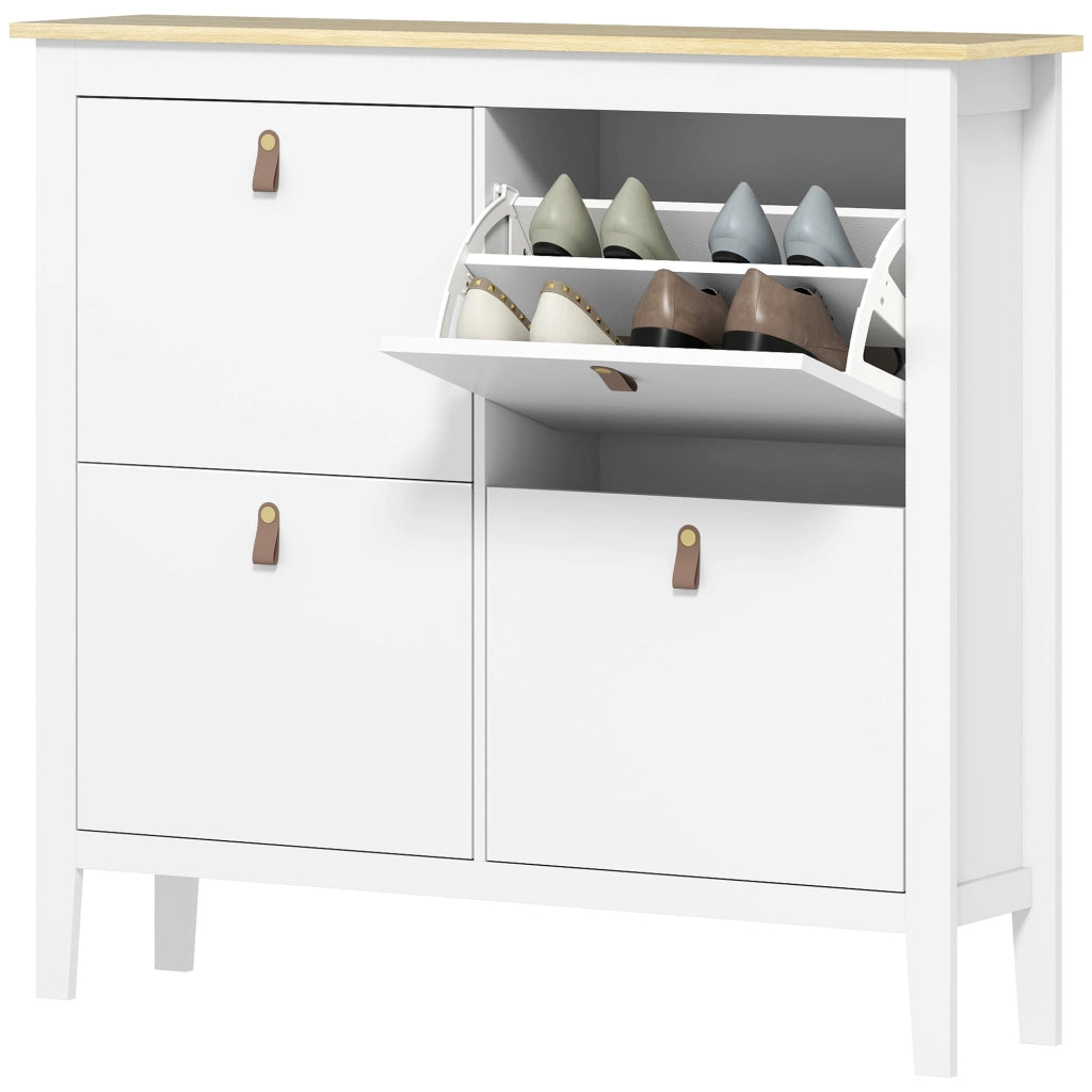 Scarpiera con cassetti e ante ¨C zephmum ¨C bianco 80x40x105 cm