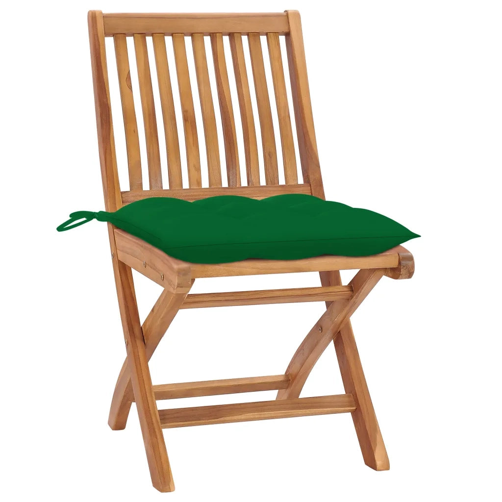 Sedie da Giardino Pieghevoli con Cuscini 6 pz Massello di Teak 3072854