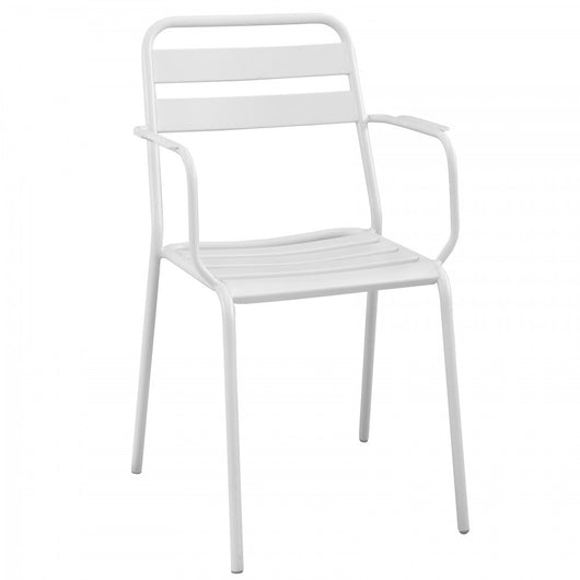 Poltrona Bristol Impilabile 51x52x81 h cm in Acciaio Bianco