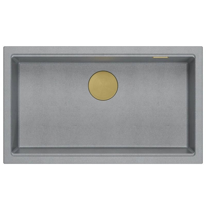 Lavello In Granito Logan 110 Grey Metallic Tappo rame spazzolato