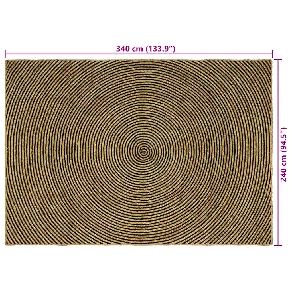 Tappeti per area Nero 240 x 340 cm Juta