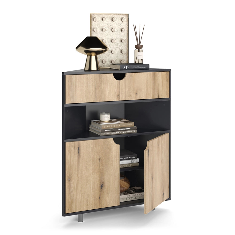 Vicco Credenza Antracite/quercia 79 x 96 cm con 4 scomparti