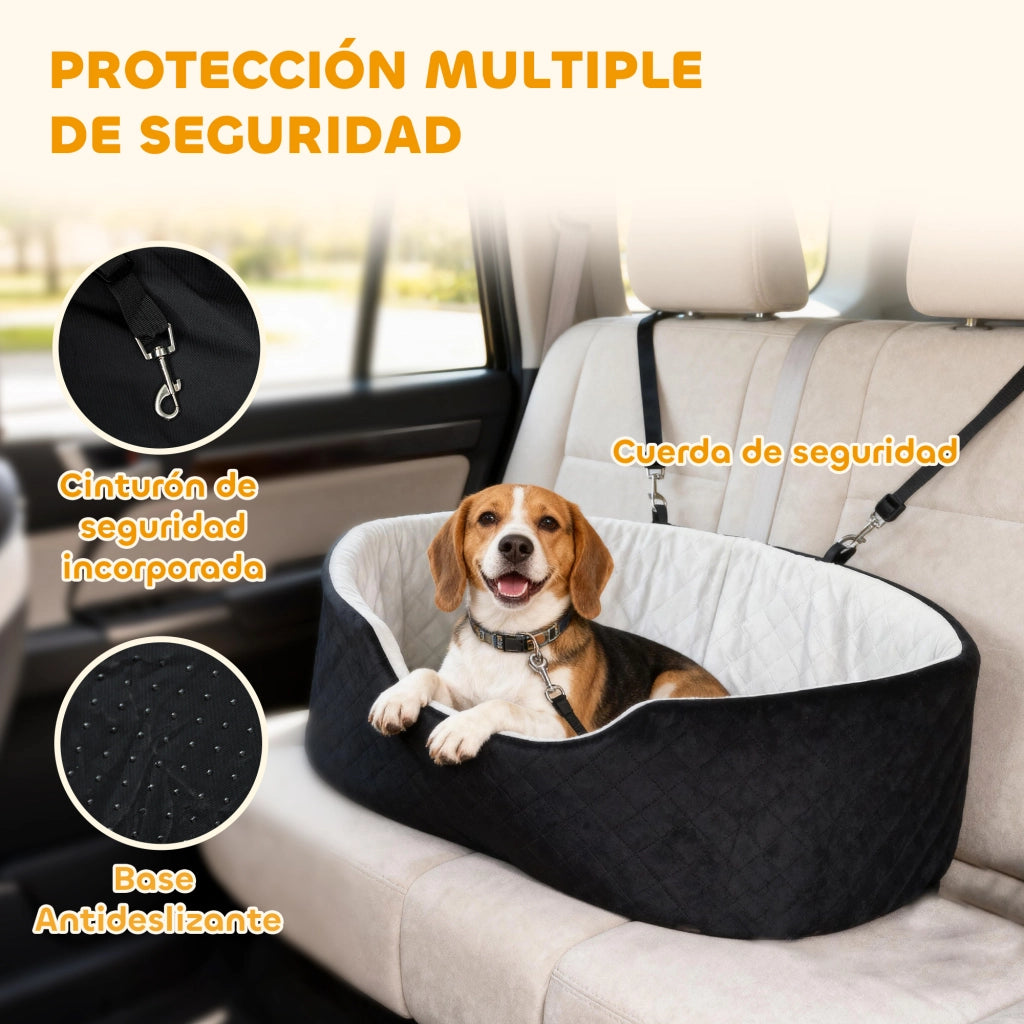 Sedile Auto per Cani ¨C Zephmum ¨C Nero con Base Antiscivolo