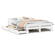 Letto matrimoniale | Letto per adulti | Letto senza Materasso Bianco 140x190 cm Legno Massello di Pino