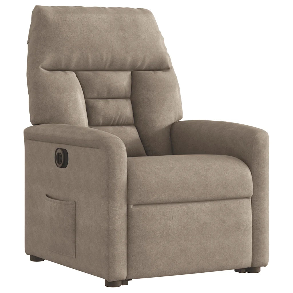 Poltrona Alzapersona Reclinabile Elettrica Tortora Microfibra 3303101