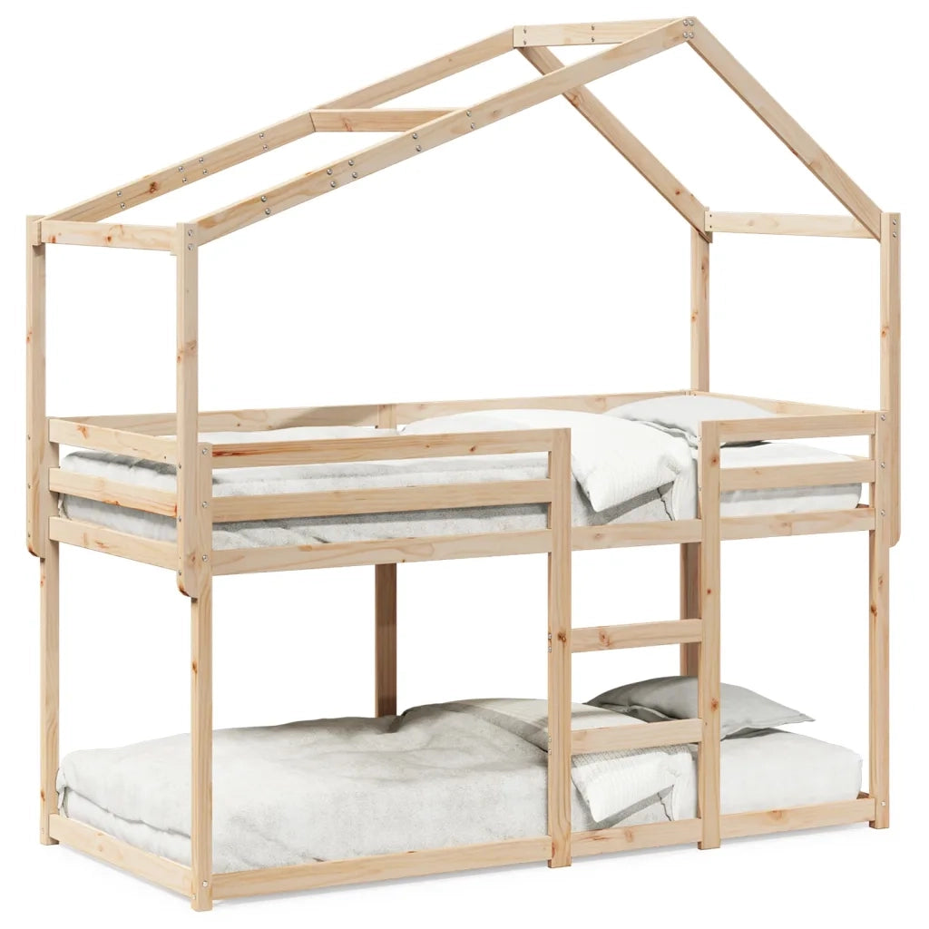 Letto a Castello senza Materasso 90x200cm Massello Pino 3282039