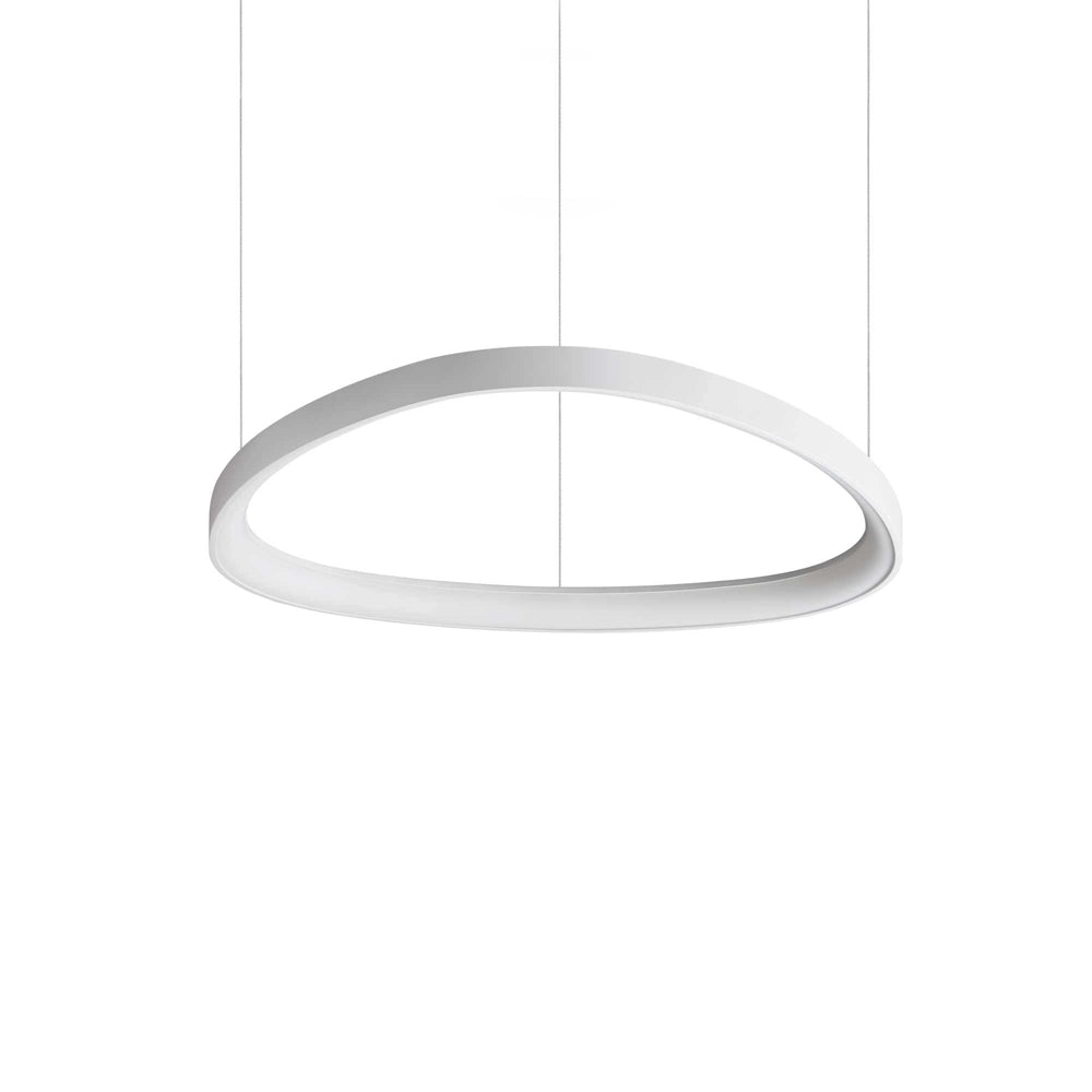 Sospensione Moderna Gemini Metallo Bianco Led 48W 3000K Luce Calda