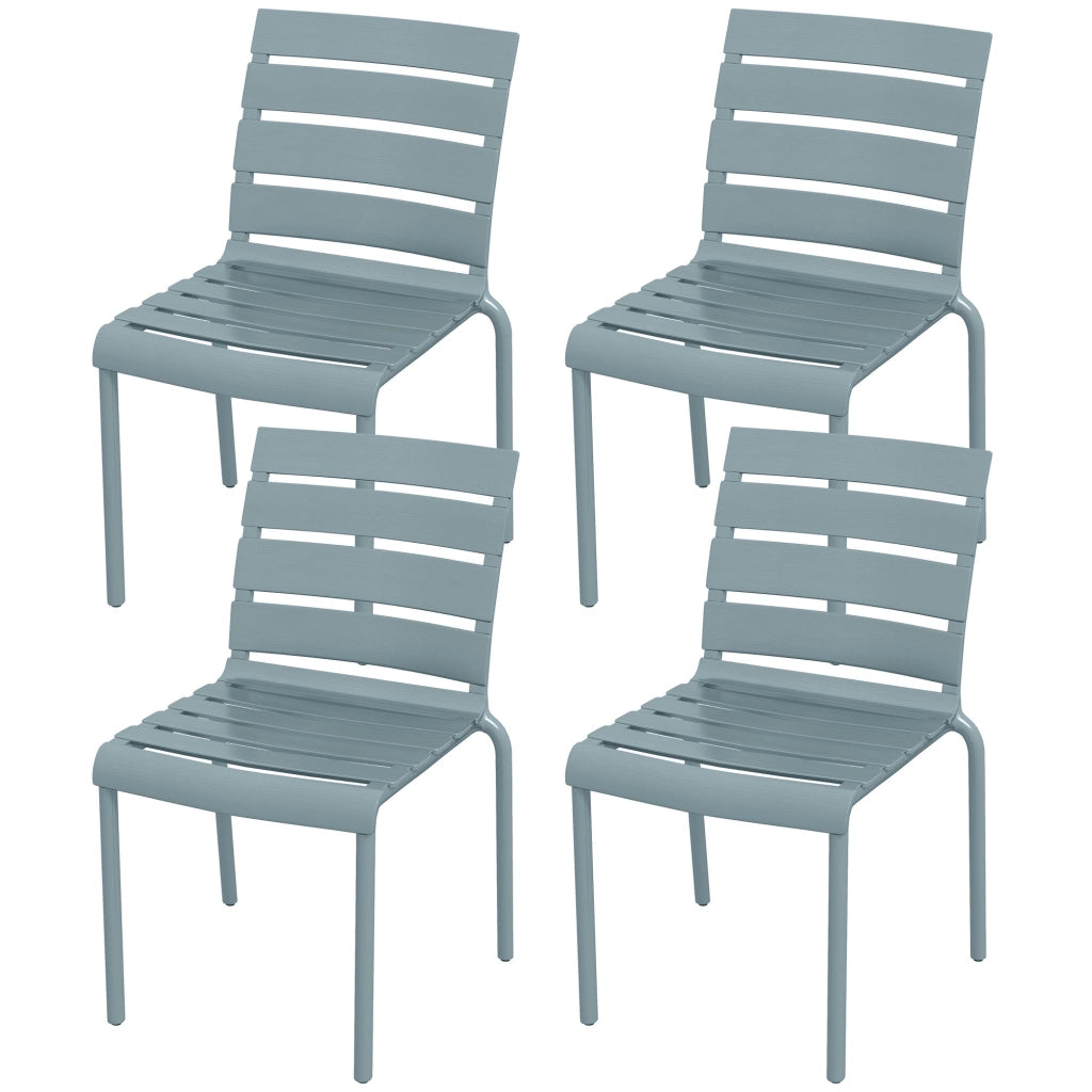 Set di 4 sedie da giardino impilabili ¨C zephmum ¨C grigio 42x54x78 cm