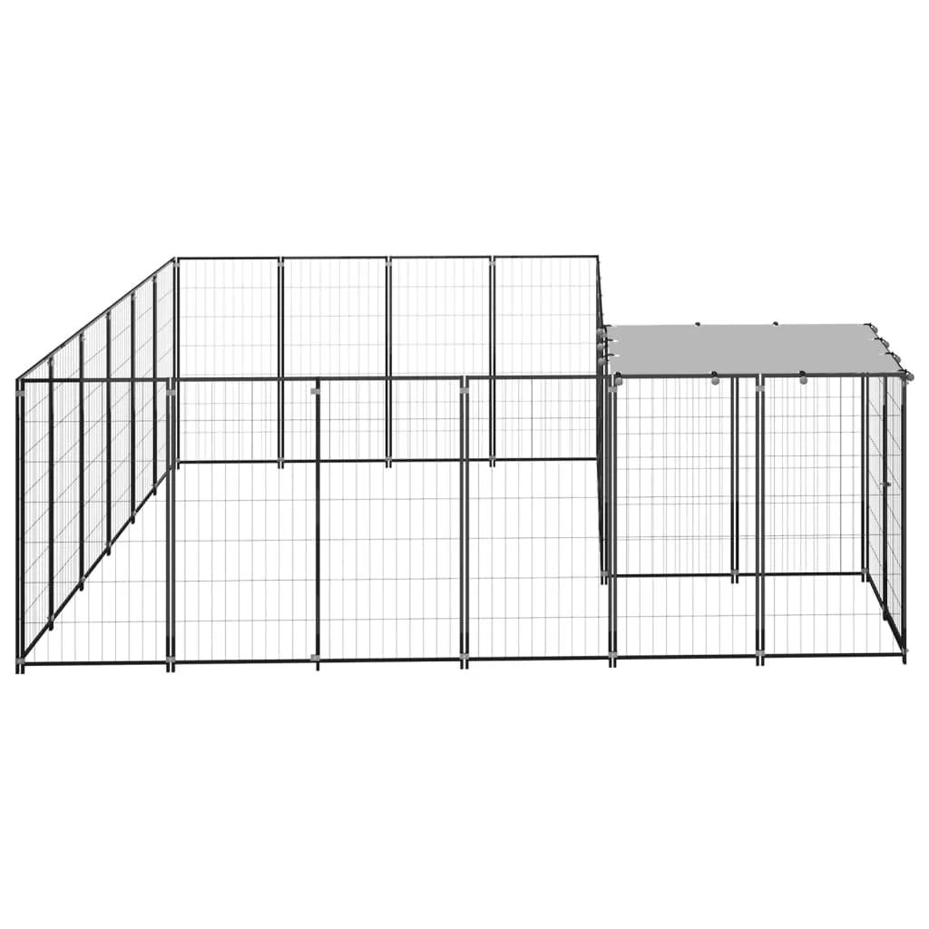 Recinto per animali da esterno per cani 8,47 m² 110 cm acciaio nero 02_0000559