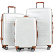 Set di valigie versatili in 3 pezzi: 40 x 23 x 58 cm 46 x 28 x 68 cm 51 x 32 x 78 cm con scomparto ottimizzato ABS bianco 20_0017413