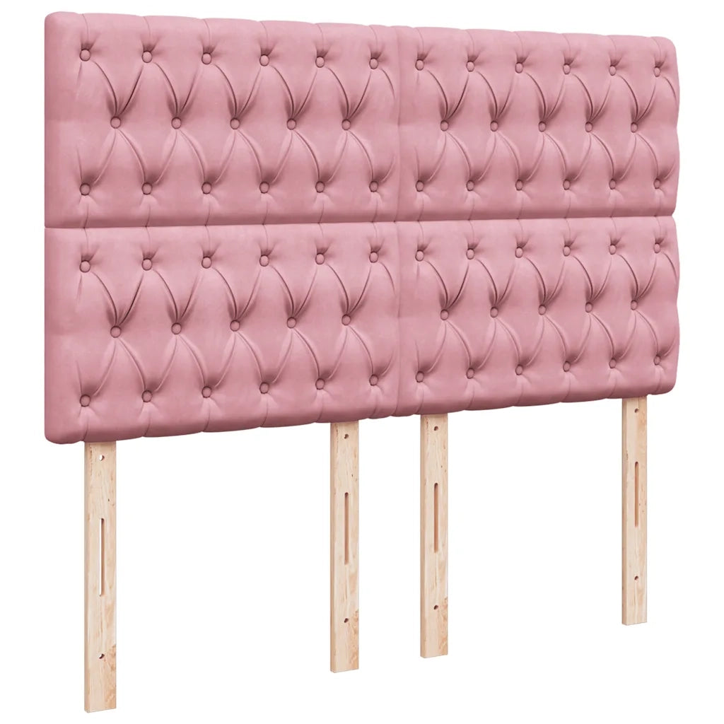 Giroletto a Molle con Materasso Rosa 140x190 cm in Velluto 3294645