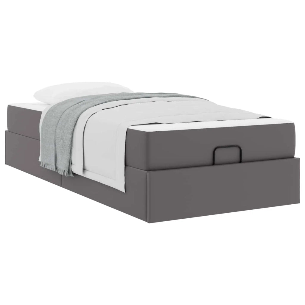 Struttura letto con materasso con materasso 2 pcs Grigio PVC