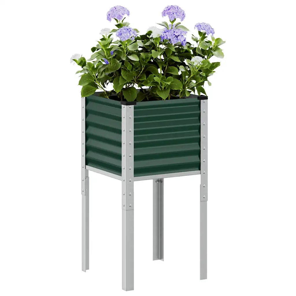 Fioriera da giardino verde 45x45x88 cm in acciaio 4008963