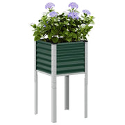 Fioriera da giardino verde 45x45x88 cm in acciaio 4008963