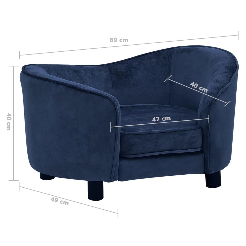 Divano per cani 69 cm peluche blu 02_0000104