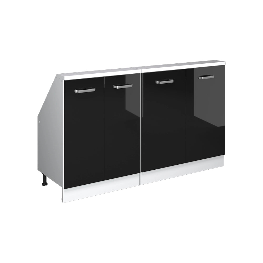 Set di mobili sottotetto Rion Nero lucido/Bianco Set di 2 Vicco