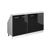 Set di mobili sottotetto Rion Nero lucido/Bianco Set di 2 Vicco