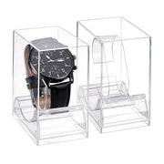 Display Box per Orologio - Scatola di Protezione - Cassetta in Plastica Transparente - Formato Compattibile - Protezione contro Polvere/Rughe - 2 Pack - Adatto per Uomini/Donne - Vetrina per Orologi
