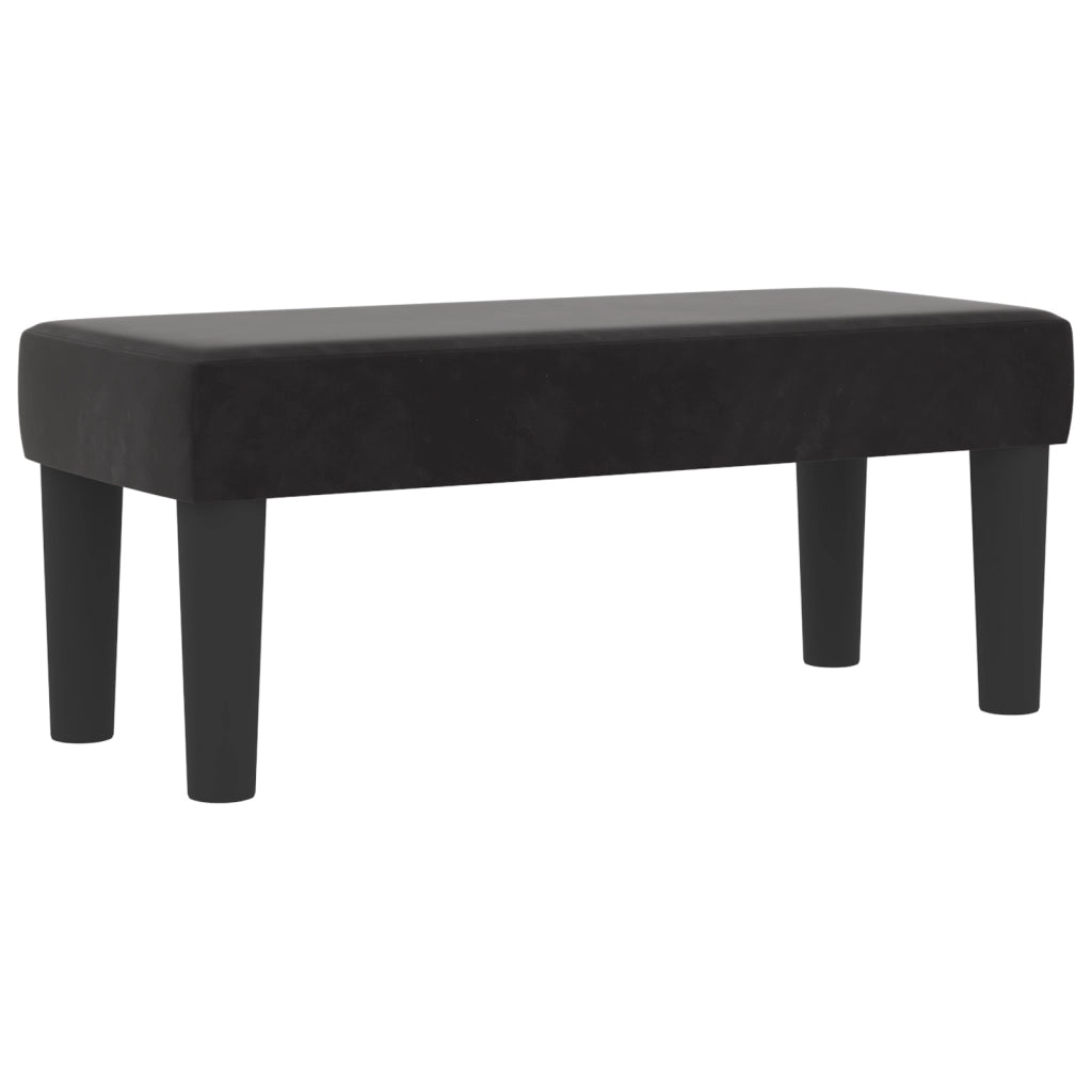 Letto a molle con materasso e panchina Nero 80x200 cm Velluto