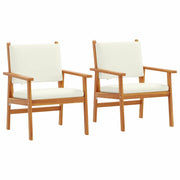 Sedia da Giardino 2 pcs Bianco Crema Legno di Acacia Massello 4106576
