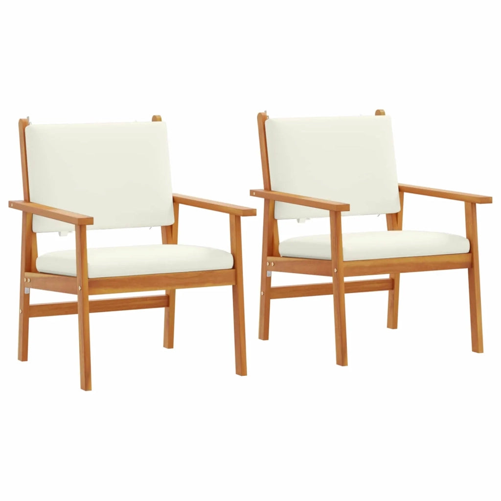 Sedia da Giardino 2 pcs Bianco Crema Legno di Acacia Massello 4106576
