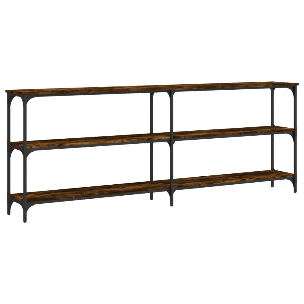 Tavolo Consolle | Tavolo d'Ingresso Rovere Fumo 200x29x75 cm in Legno Multistrato
