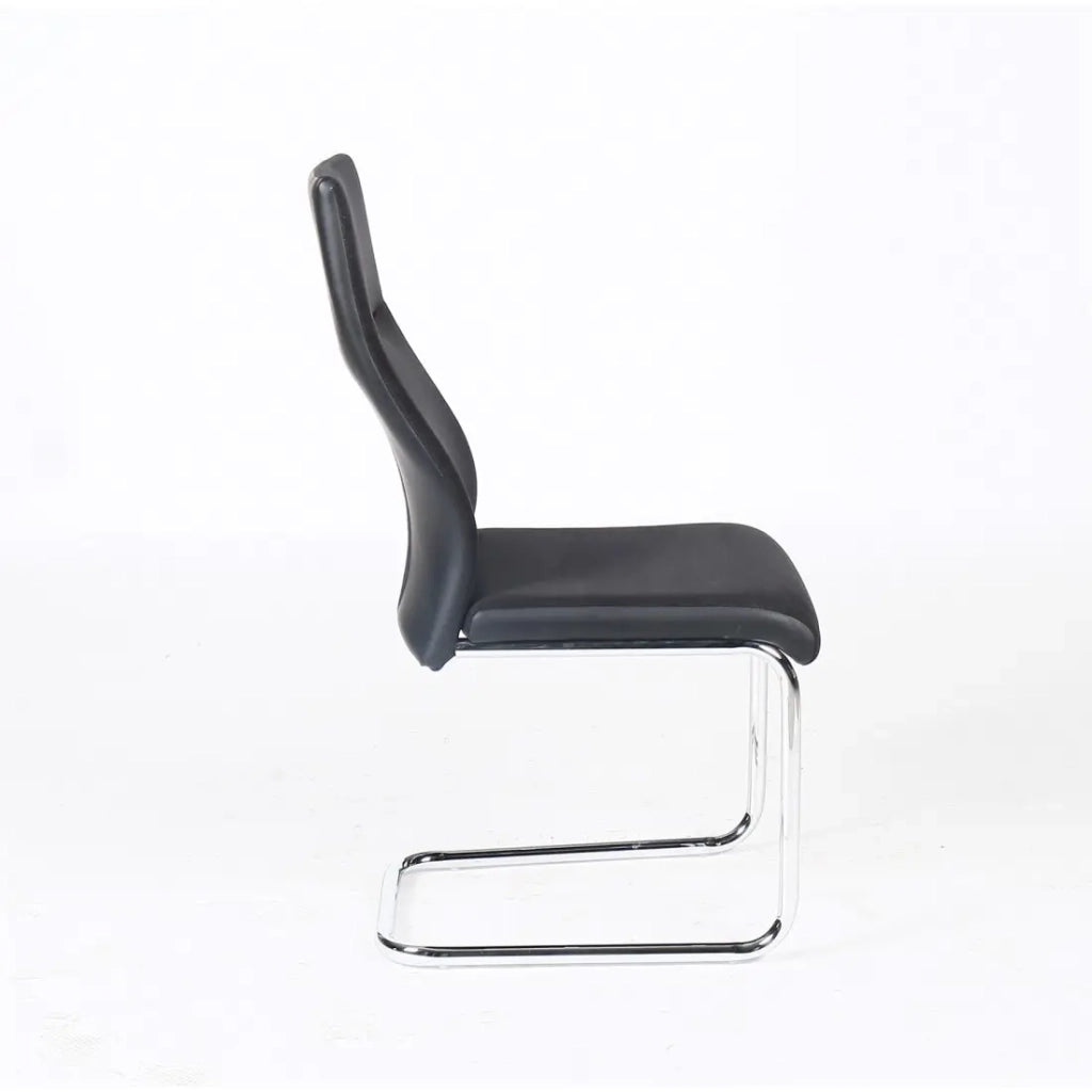 Sedia OLIVIER design in metallo e tessuto colore nero - Set di 4