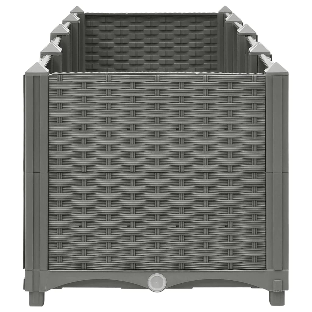 Fioriera rialzata per piante fiori terrazza giardino colore chiaro 160 x 40 x 38 cm polipropilene grigio 02_0039254