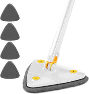 Mop adattabile a forma triangolare per finestra e parete - funzione di compressione automatica - mop telescopico con 4 microveluri in microfibra