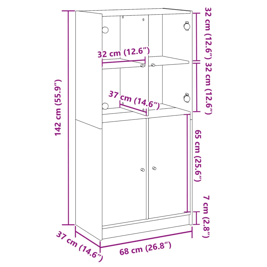 Buffet credenza cassettiera armadio mobile contenitore organizer cucina soggiorno salotto alto con ante fatto a mano legno ingegnerizzato marrone 02_0032229
