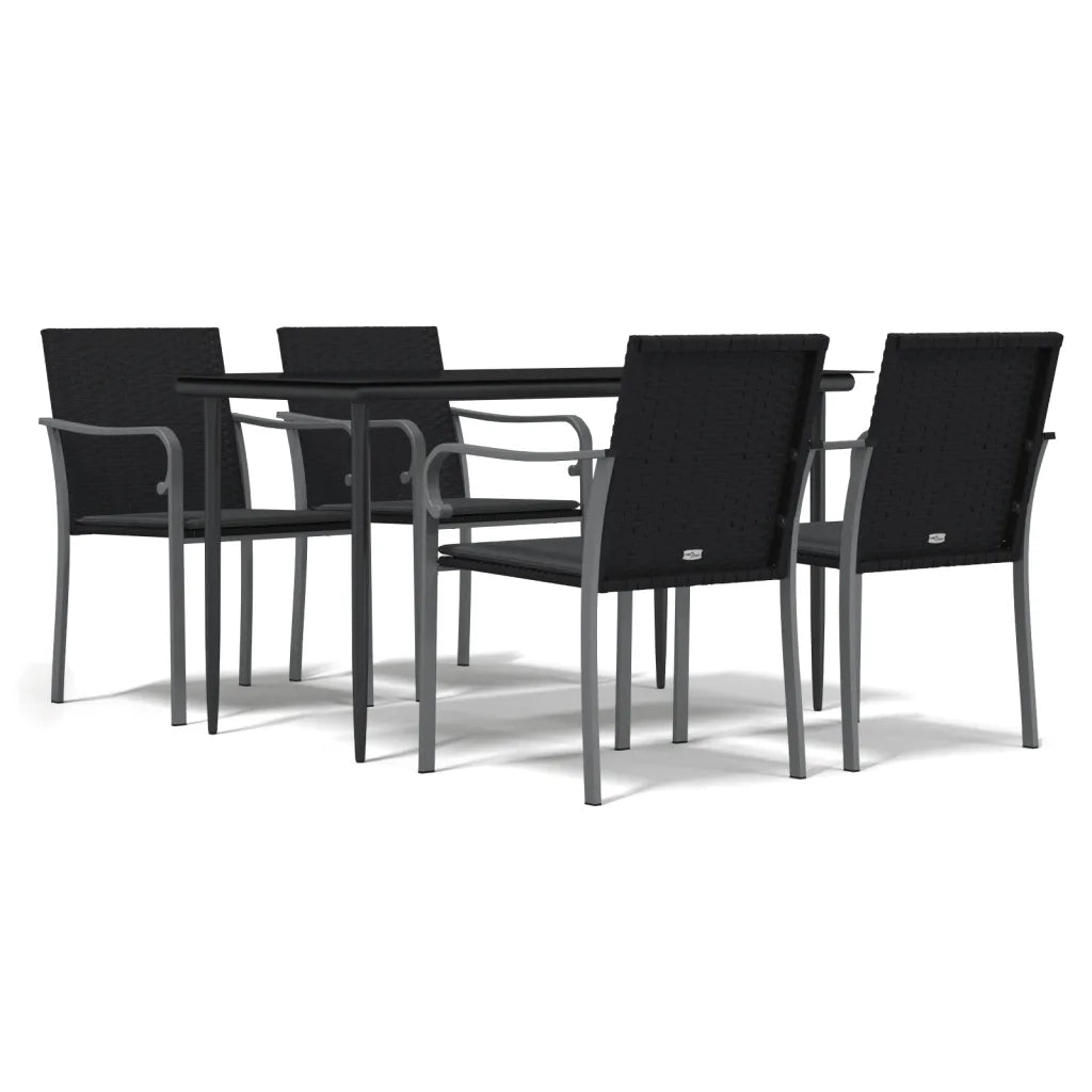 Set Pranzo da Giardino 5pz con Cuscini in Polyrattan e Acciaio 3186947