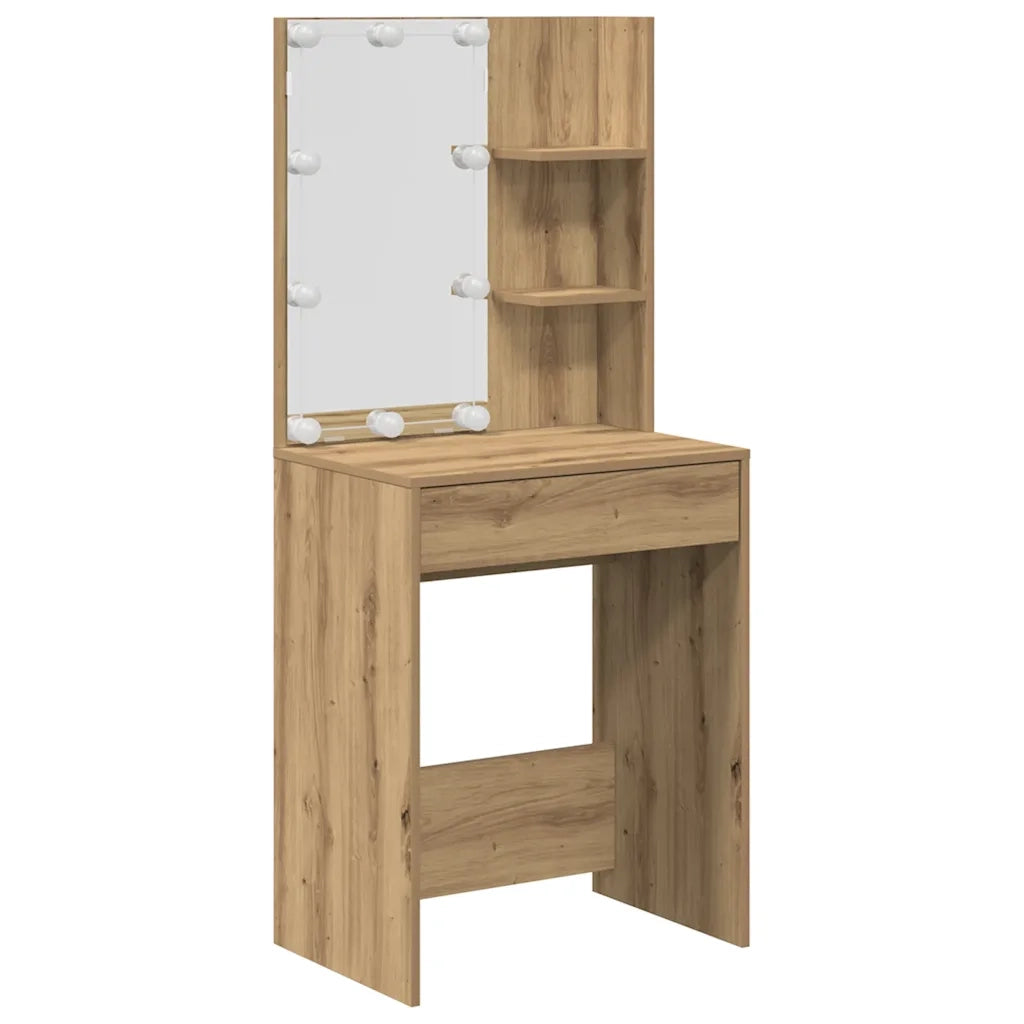 Set Toeletta con LED Rovere Artigianale in Legno Multistrato 3329182