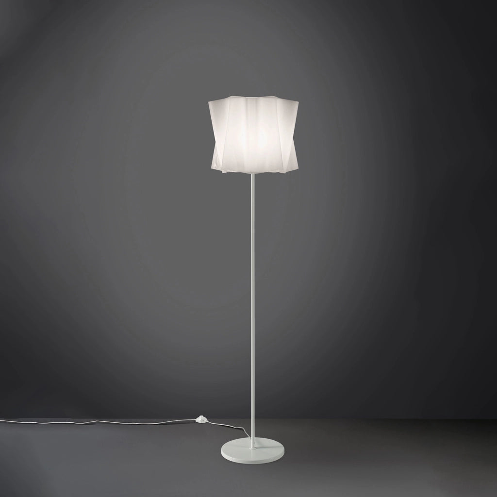 Piantana Moderna Folio Polilux ® Bianco E Metallo 1 Luce E27