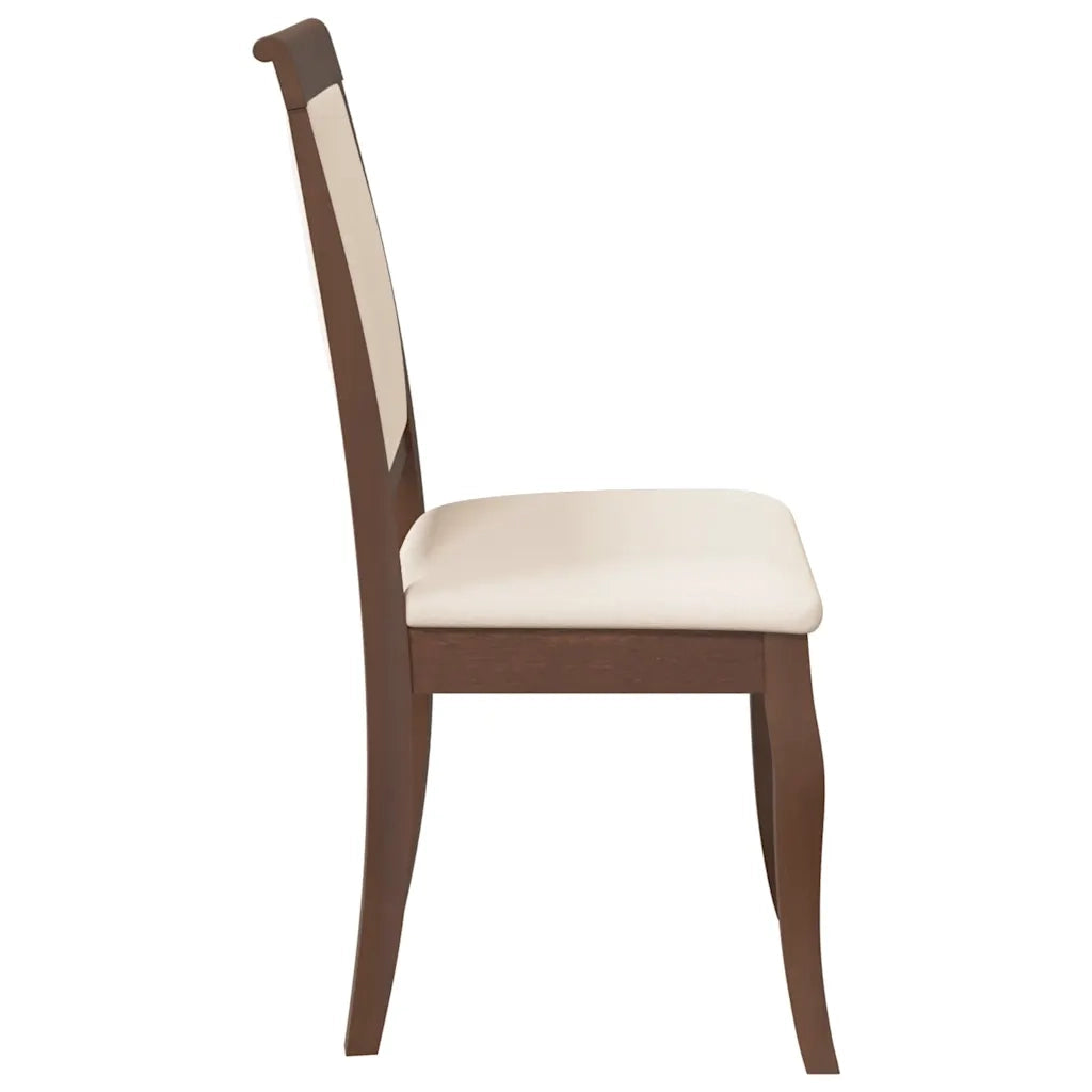 vidaXL Sedie da Pranzo con Cuscini 2pz Marrone Legno Massello di Hevea