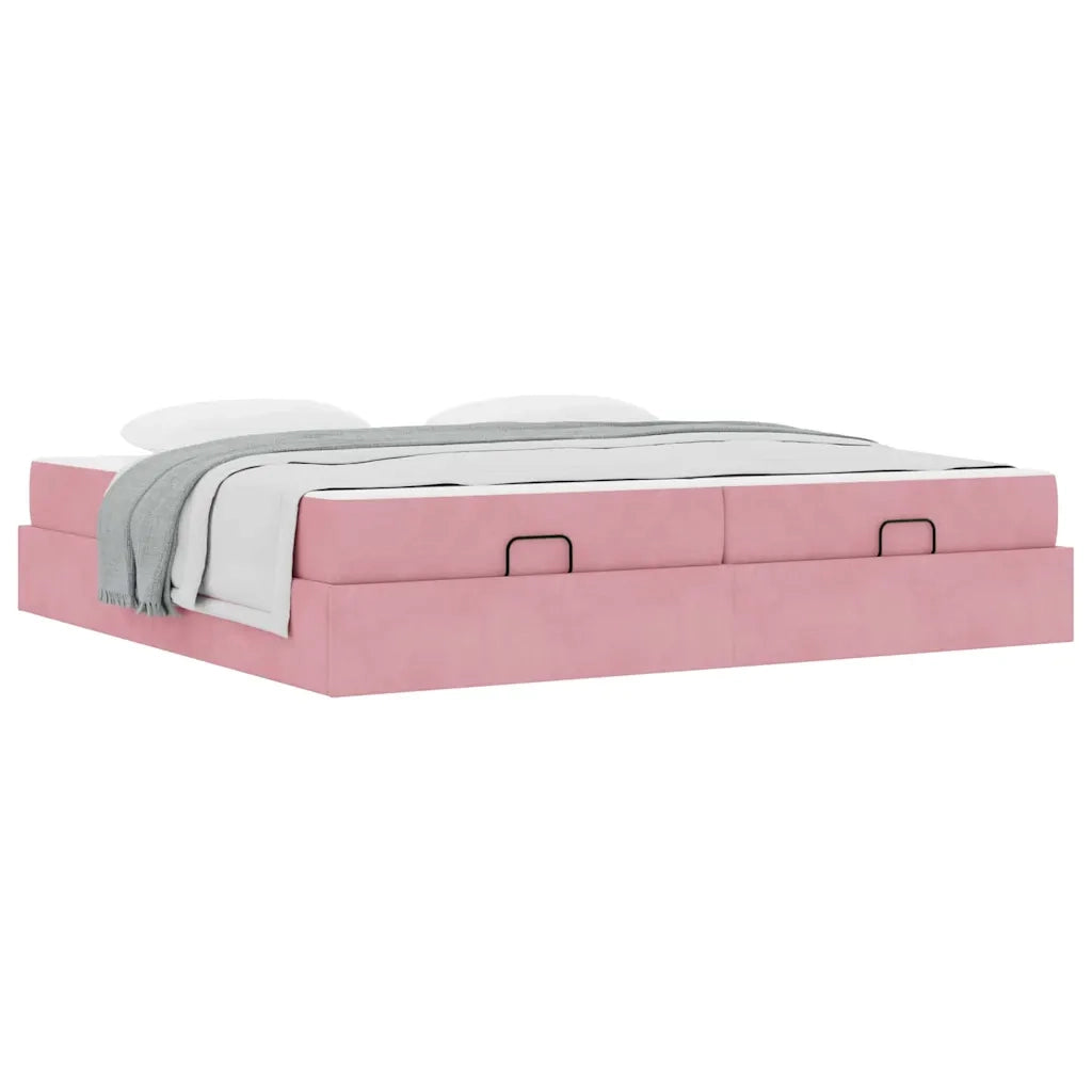 vidaXL Struttura del letto Rosa 200 x 200 cm Velluto