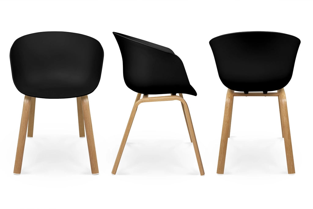 Sedia da pranzo nera, poltrona in stile scandinavo - Dorina (2 pz) - SD10DOPL
