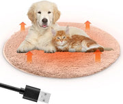 Matraccio elettrico per animali domestici - 40 x 40 cm, ricaricabile via USB, deken elettrico, cuscino pluche per cani e gatti