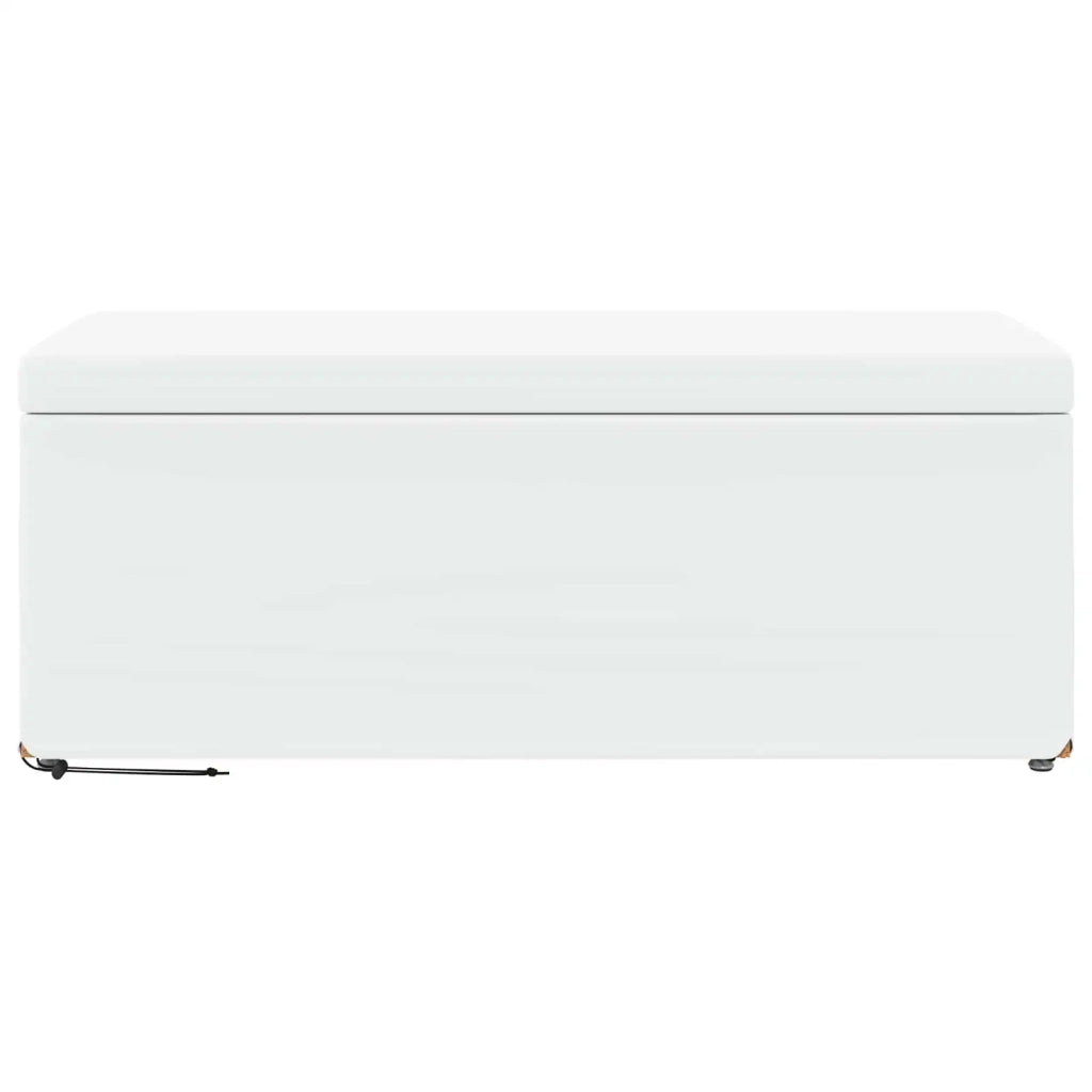 Pouf Bianco Pelle Sintetica e Legno Ingegnerizzato