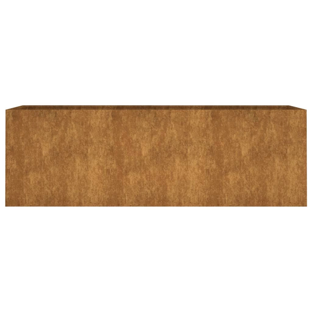 Portavaso per fioriera aiuola rialzata piante fiori terrazzo giardino giardino 120 x 40 x 40 cm acciaio corten marrone 02_0039342