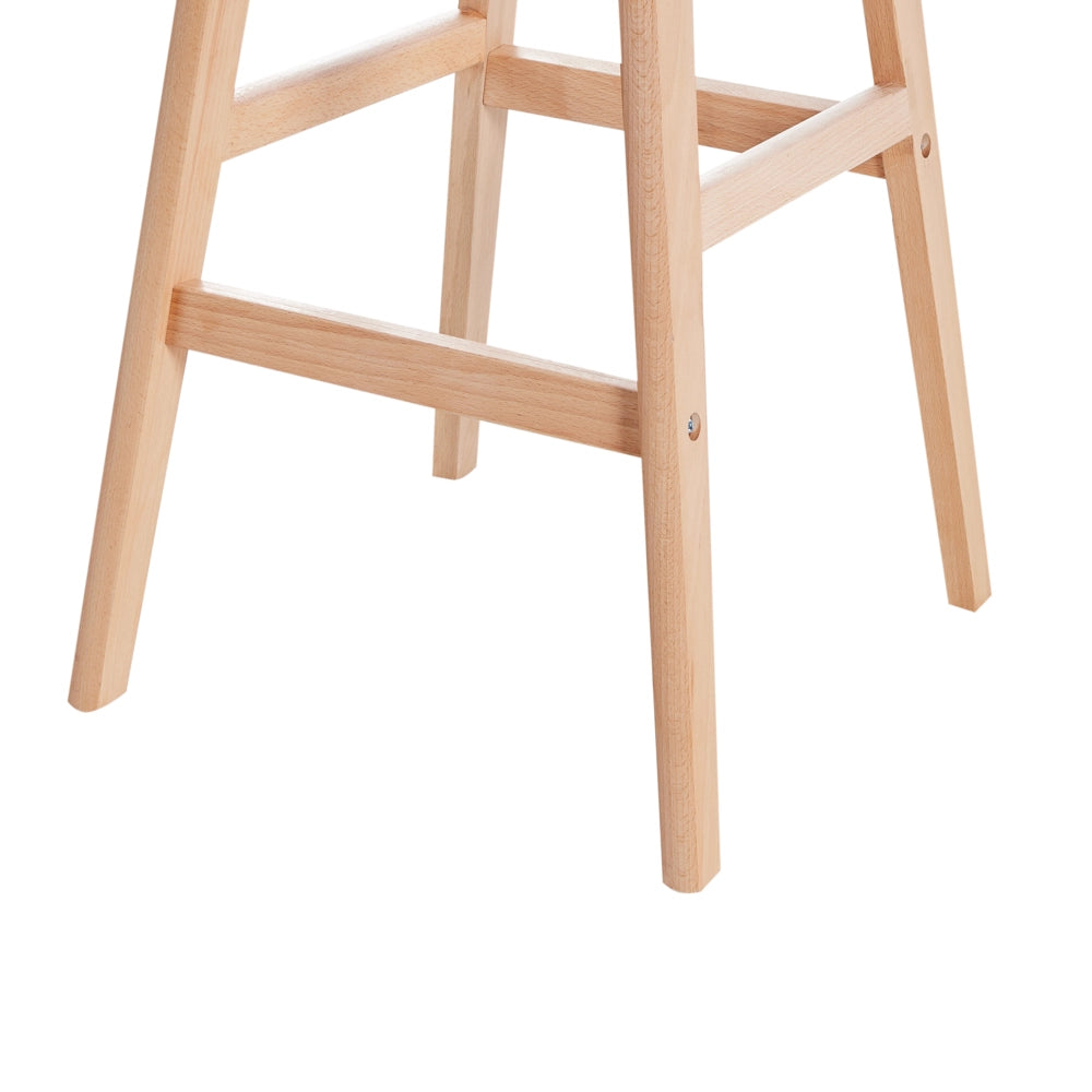 Set di 2 sgabelli da bar in legno chiaro e plastica color tortora 85 cm Sedia da banco