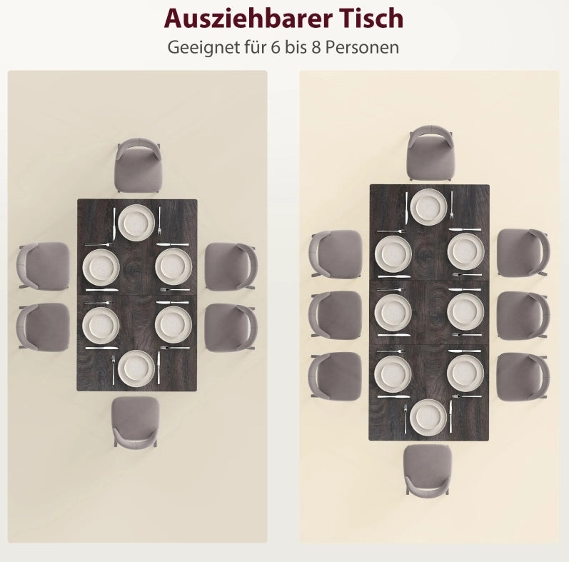 Tavolo da pranzo allungabile grigio 120-160 x 75 cm