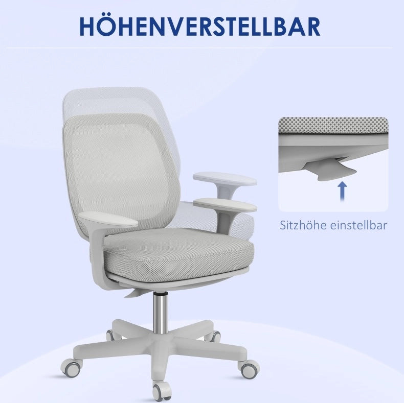 Sedia da ufficio ergonomica girevole grigia