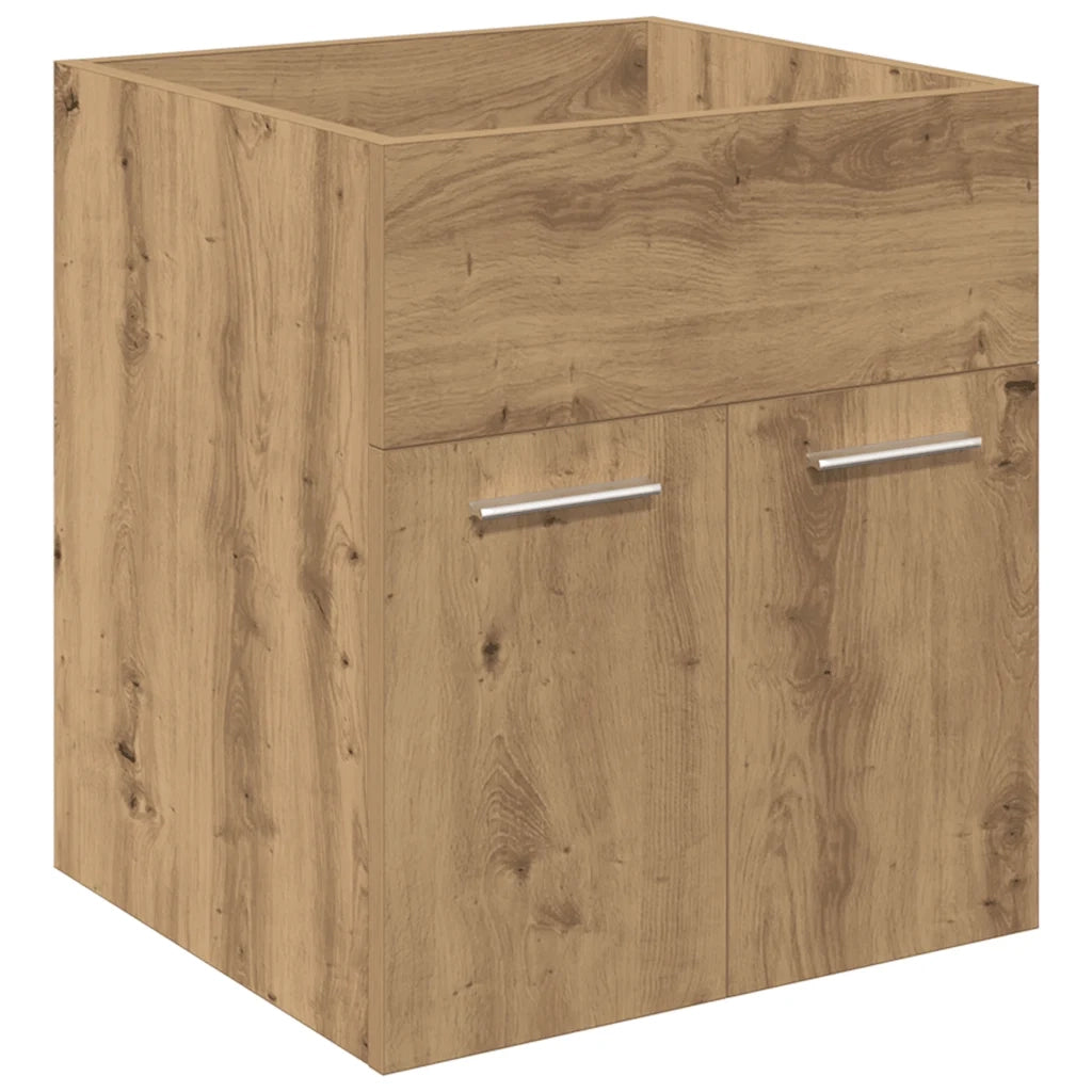 Mobile Bagno con Lavabo Integrato&Rubinetto Rovere Artigianale 3328906