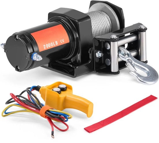 Cavo elettrico per motocicli, 2000 lb, 12 V DC, ATV/UTV, con 39 ft cavo in acciaio, controllo a distanza, IP55, impermeabile, per off-road.