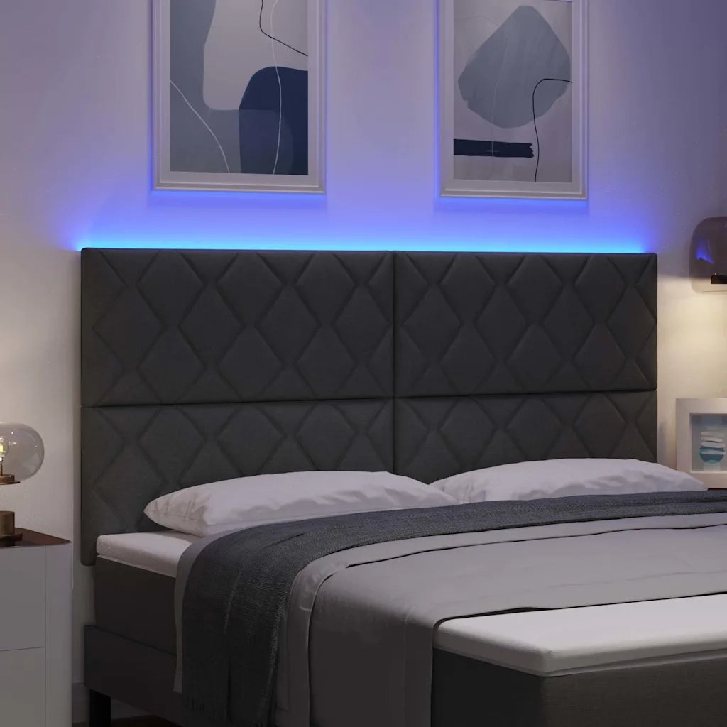 Testiera LED Grigio 180 cm Tessuto 3338541