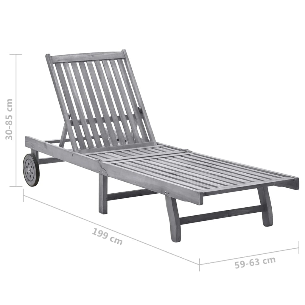 Lettino prendisole sedia a sdraio lettino prendisole letto da giardino mobili da esterno per patio legno massello di acacia 02_0012703