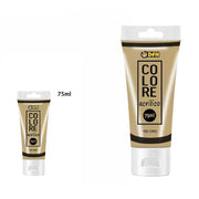 Trade Shop - Set 6 Pezzi Pittura Acrilica Vernice Confezione Colore Oro 132 Tubo 75 Ml 07507 -