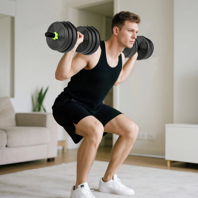 Set di manubri regolabili da 25 kg, set di manubri, bilancieri, set per allenamento con i pesi