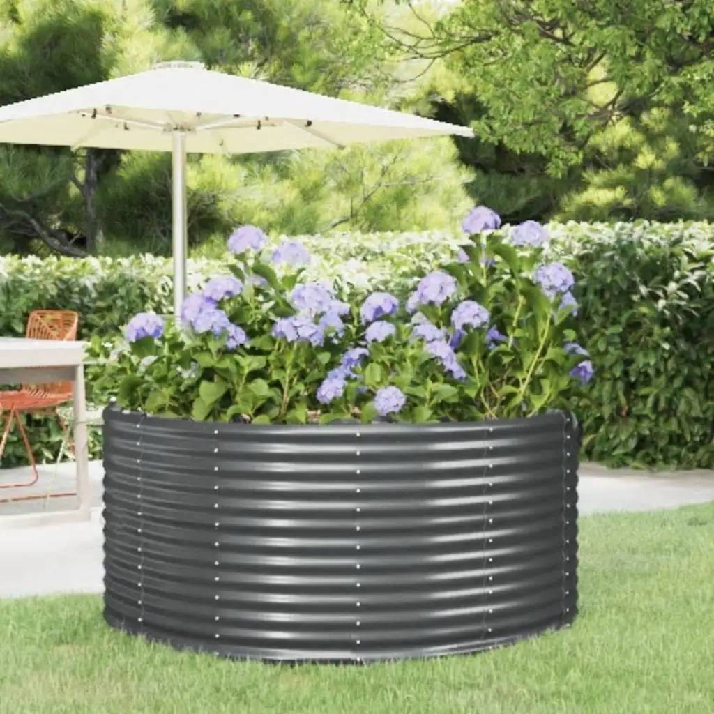 Letto Giardino Acciaio Vernice a Polvere 140x140x68cm Antracite